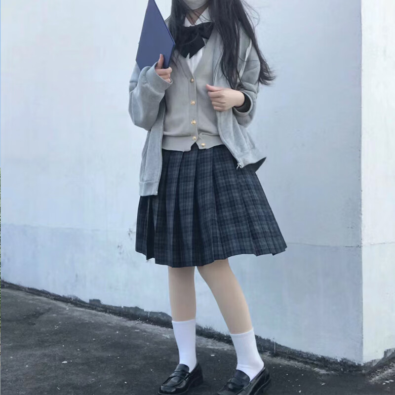 海苔jk裙校供格裙jk制服套装中长款jk长裙大码格子半身裙jk裙子女 裙