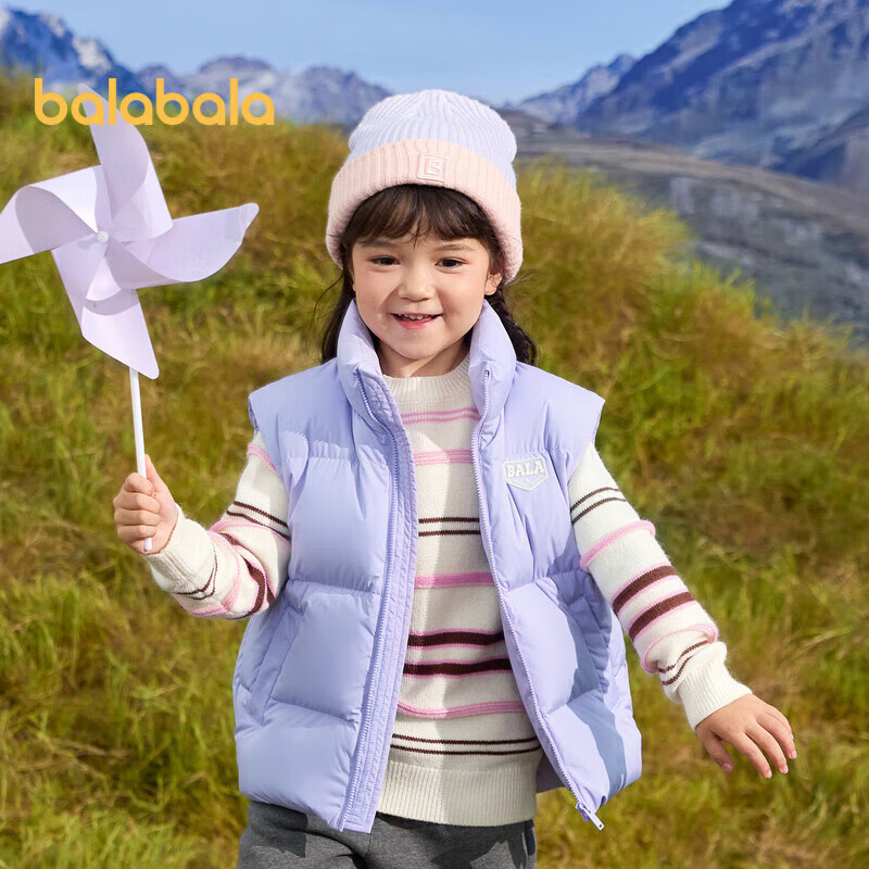 巴拉巴拉童装儿童羽绒马甲2025新款冬装男女童亲子装保暖外套羽绒服简约潮