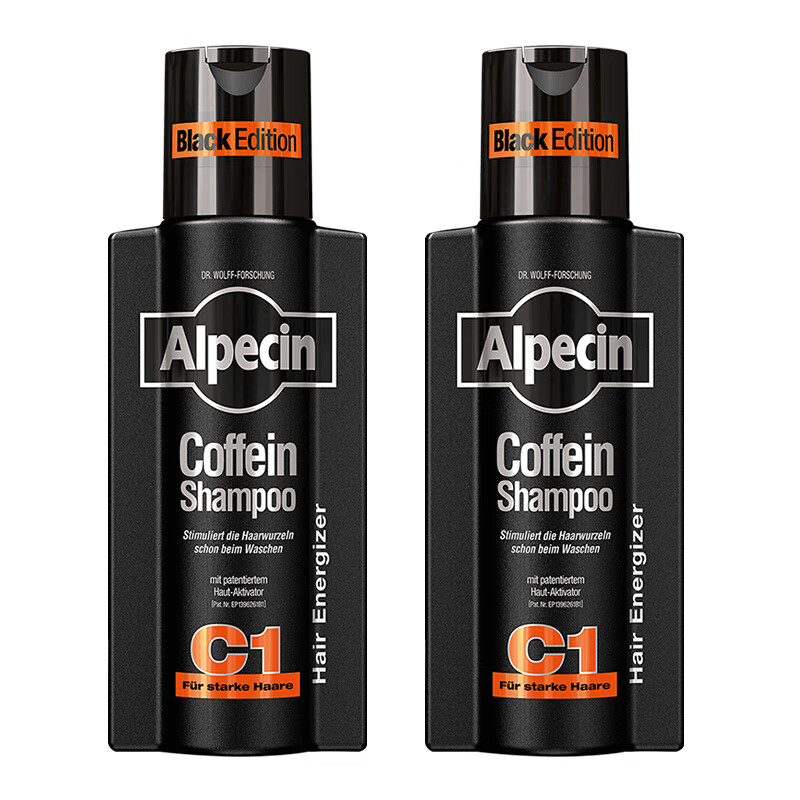 欧倍青(alpecin)c1黑金版咖啡因洗发水德国进口洗发露250ml*2