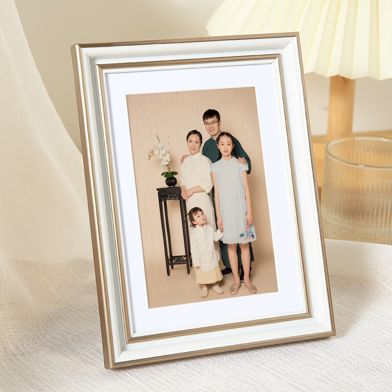 维佳北欧相框摆台画框装裱挂墙6寸7 8 10 12相片高级感洗照片 香槟金