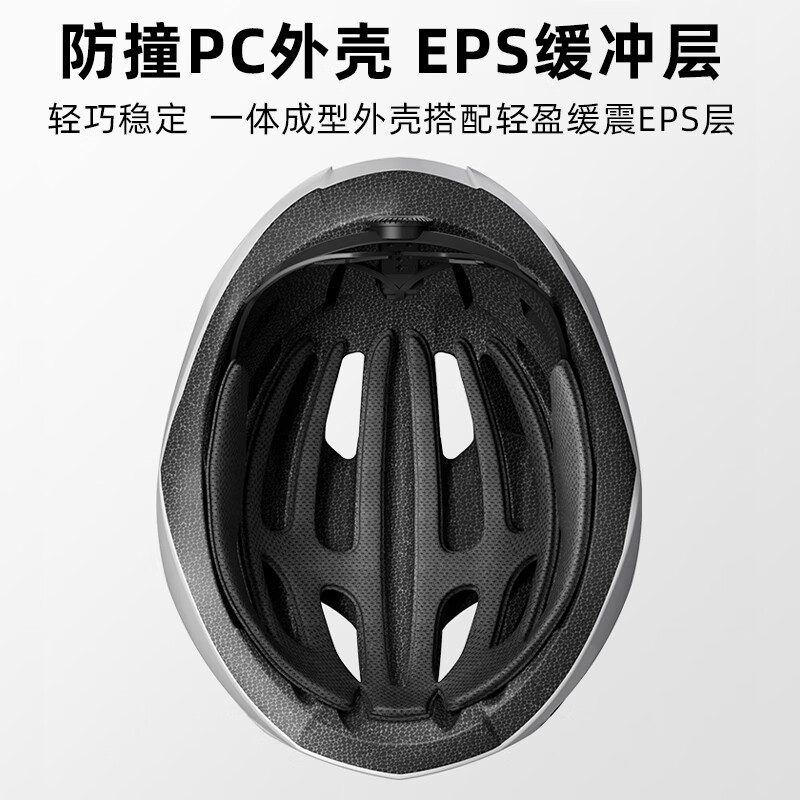 迅霆（XUNTING）骑行头盔自行车男女士山地公路车安全帽一体成型夏季透气装备 冰川白【亚洲版】蛋壳破风