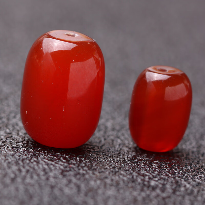 碧秀堂diy饰品配件材料天然红黑玛瑙枣珠桶珠手串文玩菩提顶珠腰珠散