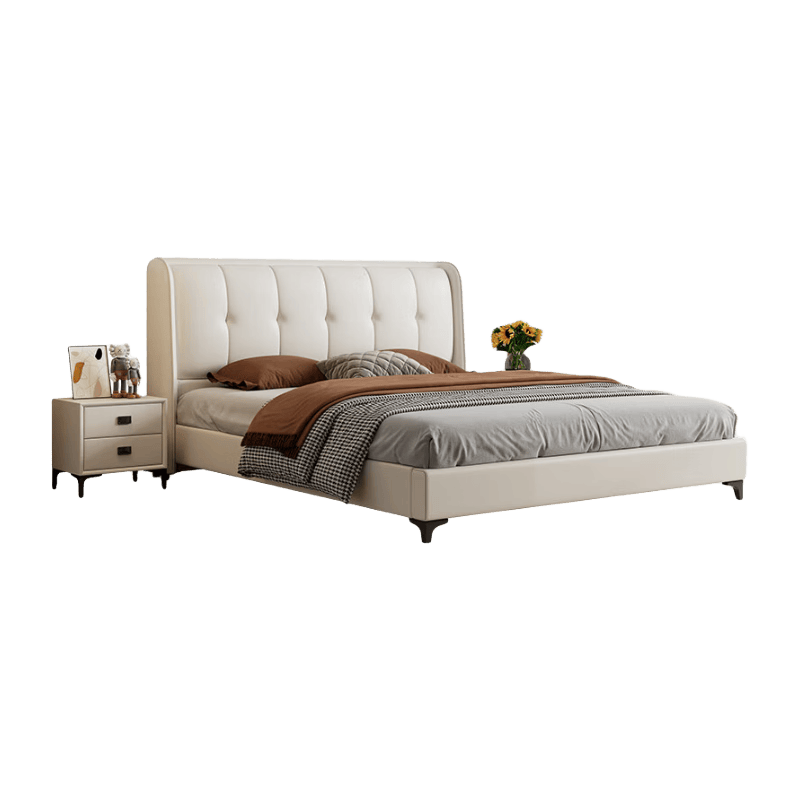 火箭熊北欧多功能电动真皮床现代简约2024新款零压防打鼾升降主卧