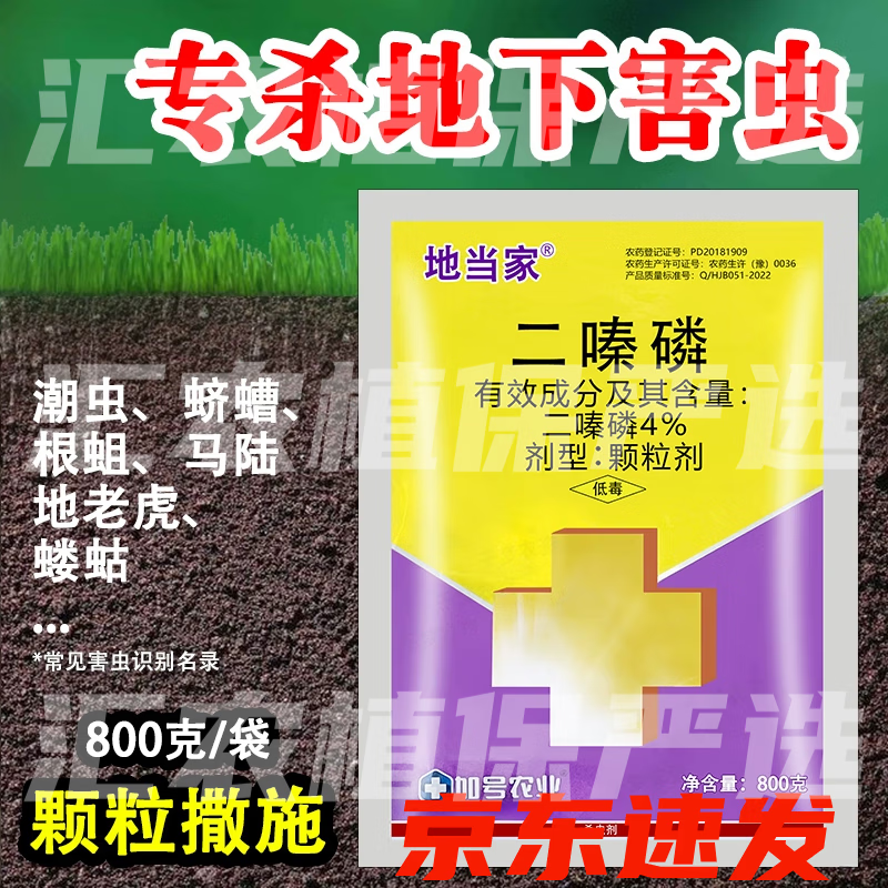二嗪磷颗粒土壤地虫净地下害虫土蚕土虫蝼蛄地老虎专用农药杀虫剂 800