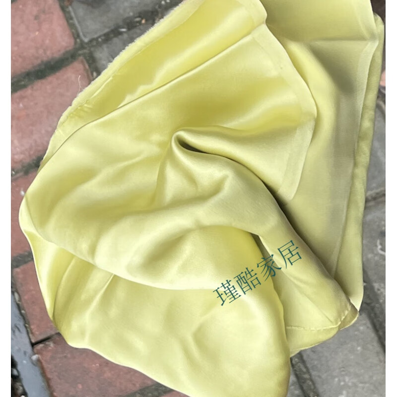 颜色超多桑蚕丝布料刀口零布头纯色素绉缎散布手工DIY夏 豆绿 114*19厘米左右