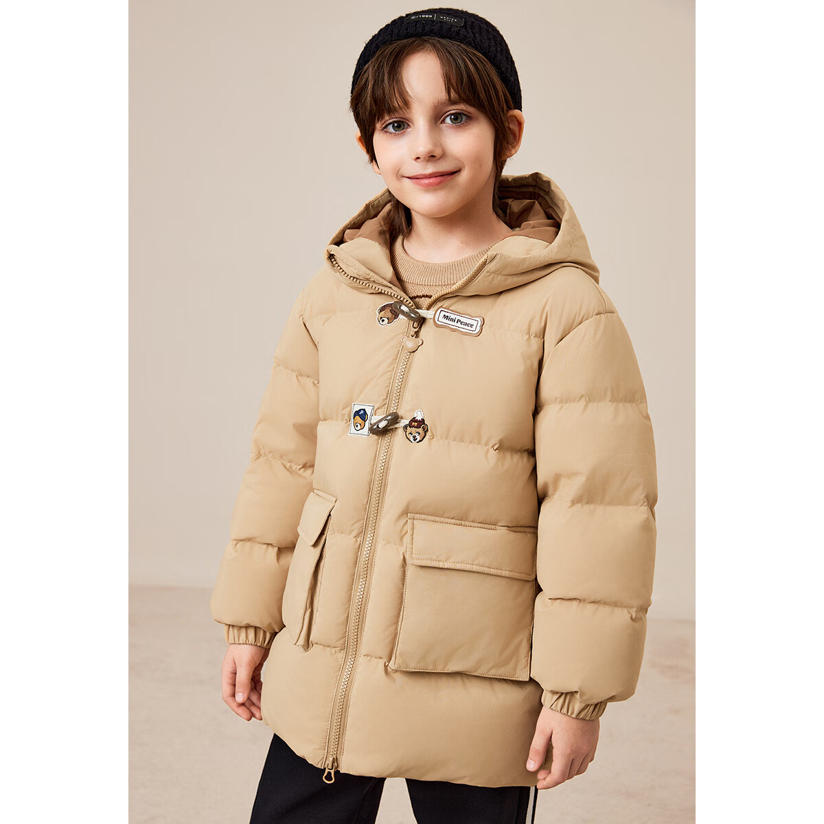 MiniPeace太平鸟童装冬新男童羽绒服FAACE4C10 卡其黄 110cm