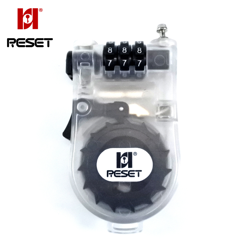 锐赛特RESET 头盔锁密码锁挂锁软钢丝绳箱包背包拉杆箱锁  1米 长短可调 RST-019