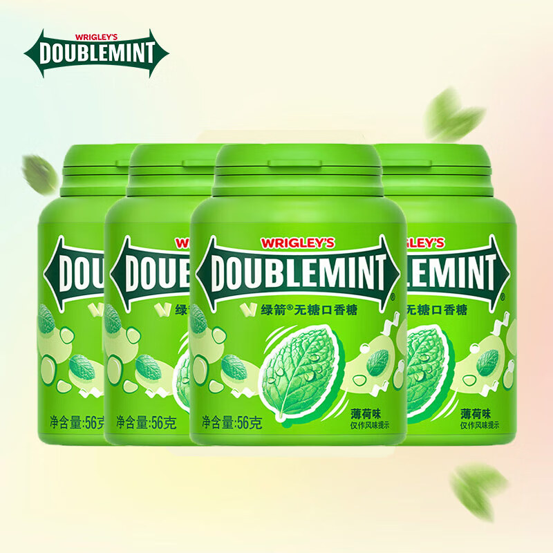 ���ڲ������̼�(DOUBLEMINT)40��������ԭζ����ƿװ���¿����칫��ʳ���������� 40��ԭζ����56g*4ƿ�������ڡ�