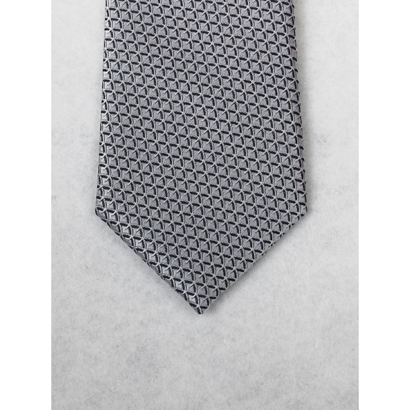 林中寻浙江温州铁路地铁男士领带银色鱼鳞纹无标记款一拉得懒人拉链