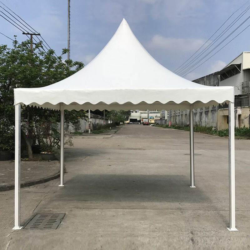 賽普達戶外歐式尖頂帳篷展會展銷車展活動帳篷定做大型婚禮婚慶篷房5米 加厚鋼鋁3*3米 無圍布 白色