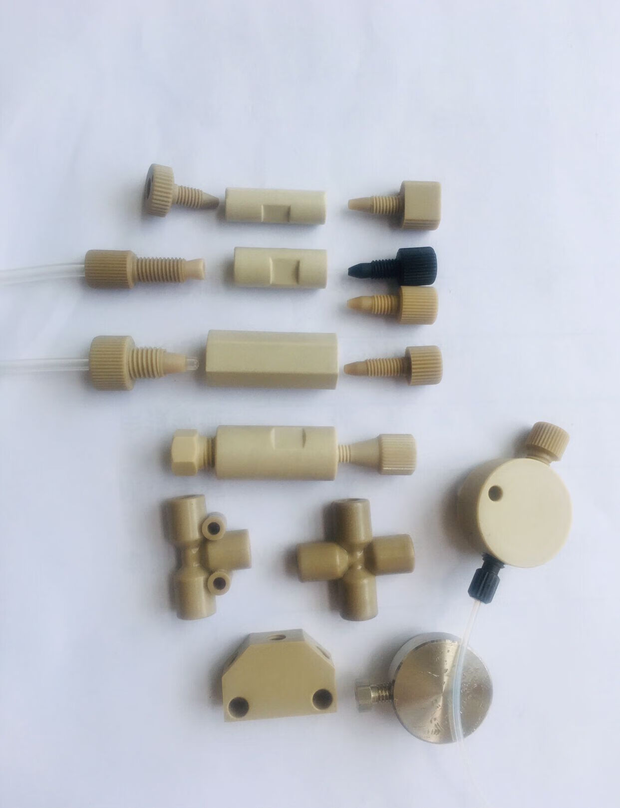 液相色谱配件peek两通接头内螺纹转接头hplc直通二通三通四通 1/16二