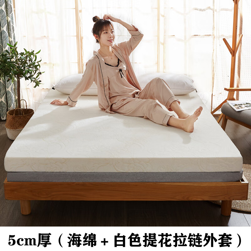 床垫家用加厚高密45d重体加硬记忆泡沫 高密度40d海绵白色-5里侎厚 0