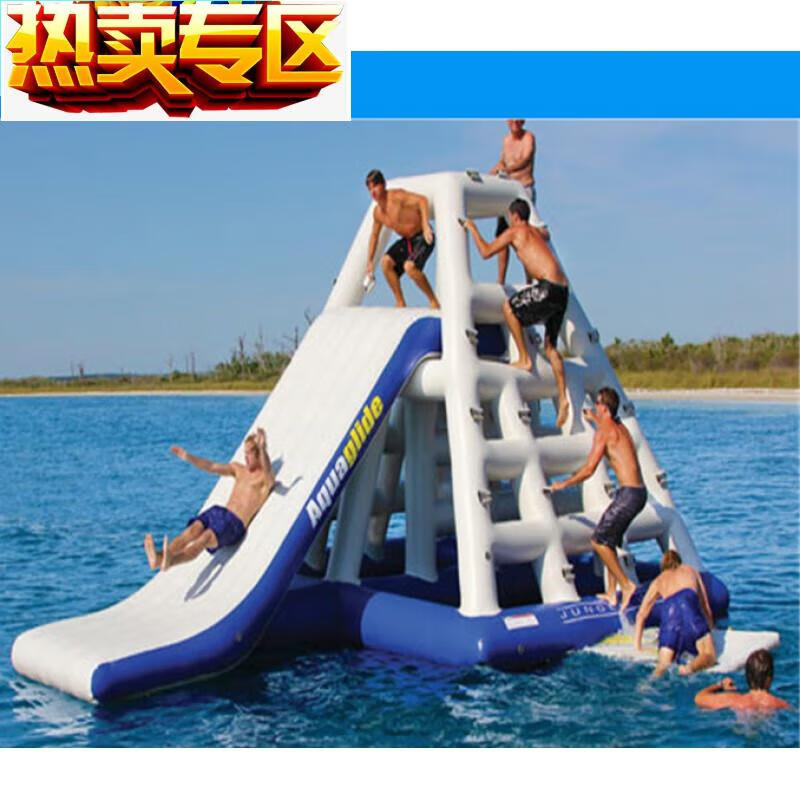 热奥充气水上旋转陀螺香蕉船双管飞鱼网红迪斯科船游艇滑梯蹦床跷跷板