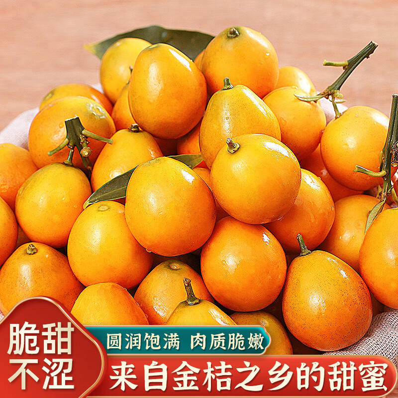 吉果叔 广西脆皮小金桔 应当季时令融安新鲜水果蜜金柑桔橘子整箱 净重2.8-3斤 【小果】约55-70个/斤