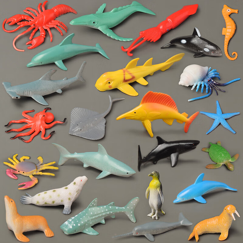 burjuman海洋生物仿真玩具深海洋世界动物玩具幼儿宝宝儿童早教小