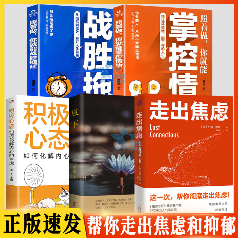 5册走出焦虑+放下 走出心魔的书阿秋书如何才能不心慌解压抗焦虑强迫 无颜色 无规格 京东折扣/优惠券