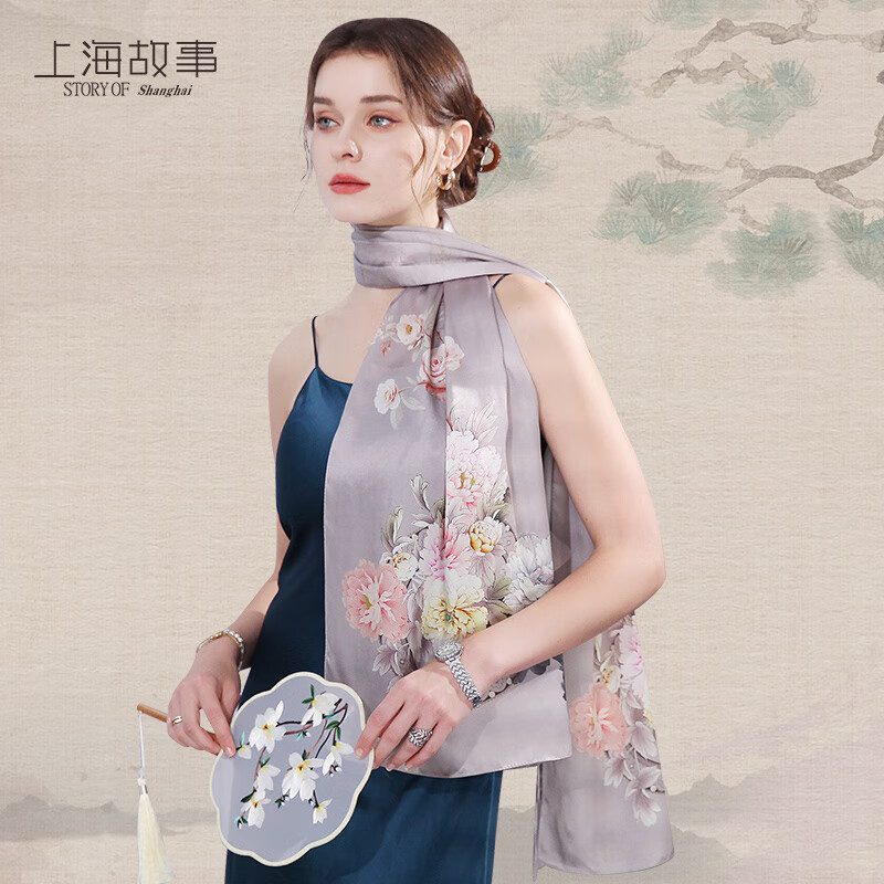 上海故事（STORY Of SHANGHAI）真丝丝巾女春夏季高档围巾桑蚕丝绸披肩妈妈母亲节礼物 醉西施