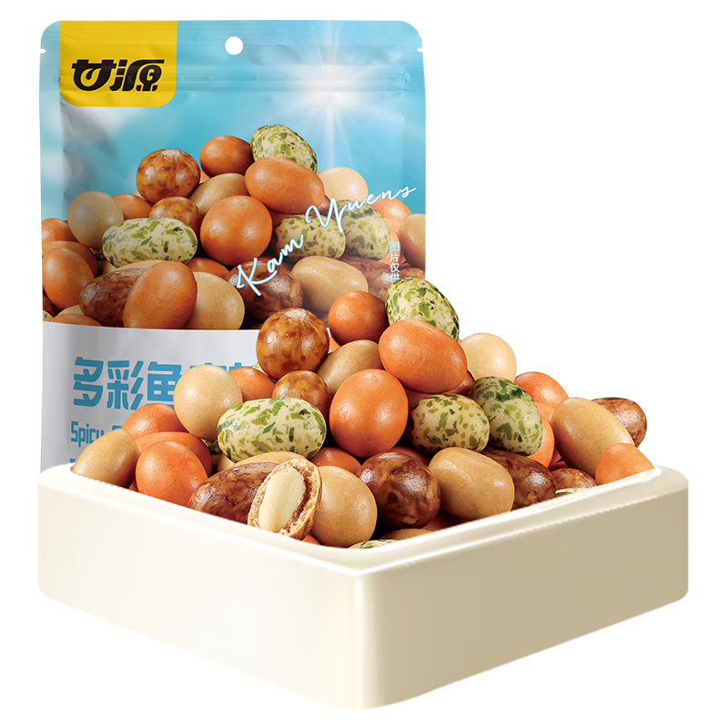 甘源堅(jiān)果炒貨 多彩魚皮花生 休閑兒童零食獨(dú)立小包裝208g