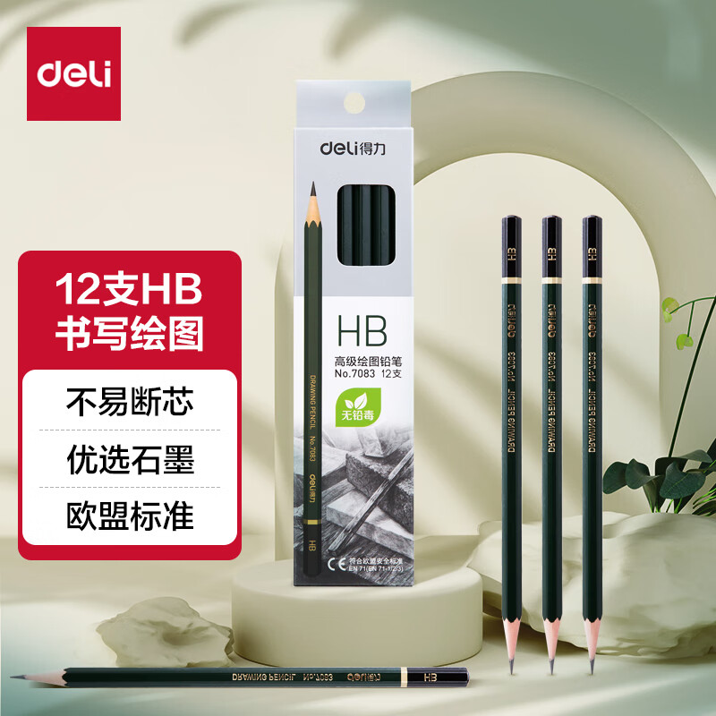 ����ѧ�ر�������(deli)12֧HB��дǦ�ʰ�ȫʯī���������ͼHBǦ��ѧ���칫ѧϰ�滭��дǦ�� 7083��Ԫ����������