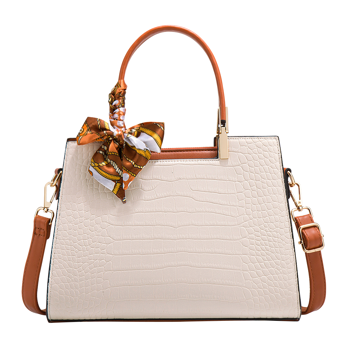 游子吟母亲节送妈妈生日礼物包包女包2025新款中年女士手提包斜挎通勤包 礼盒包装-米白色鳄鱼纹(赠 送丝巾)109元