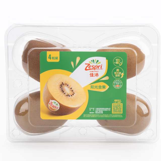 佳沛（zespri）阳光金果4粒 单果重约90-103g 生鲜猕猴桃