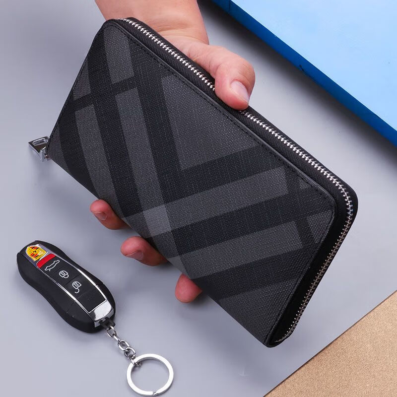 酷奇袋鼠手包男士钱包男长款小号手拿包男款拉链钱夹多卡位商务休闲大