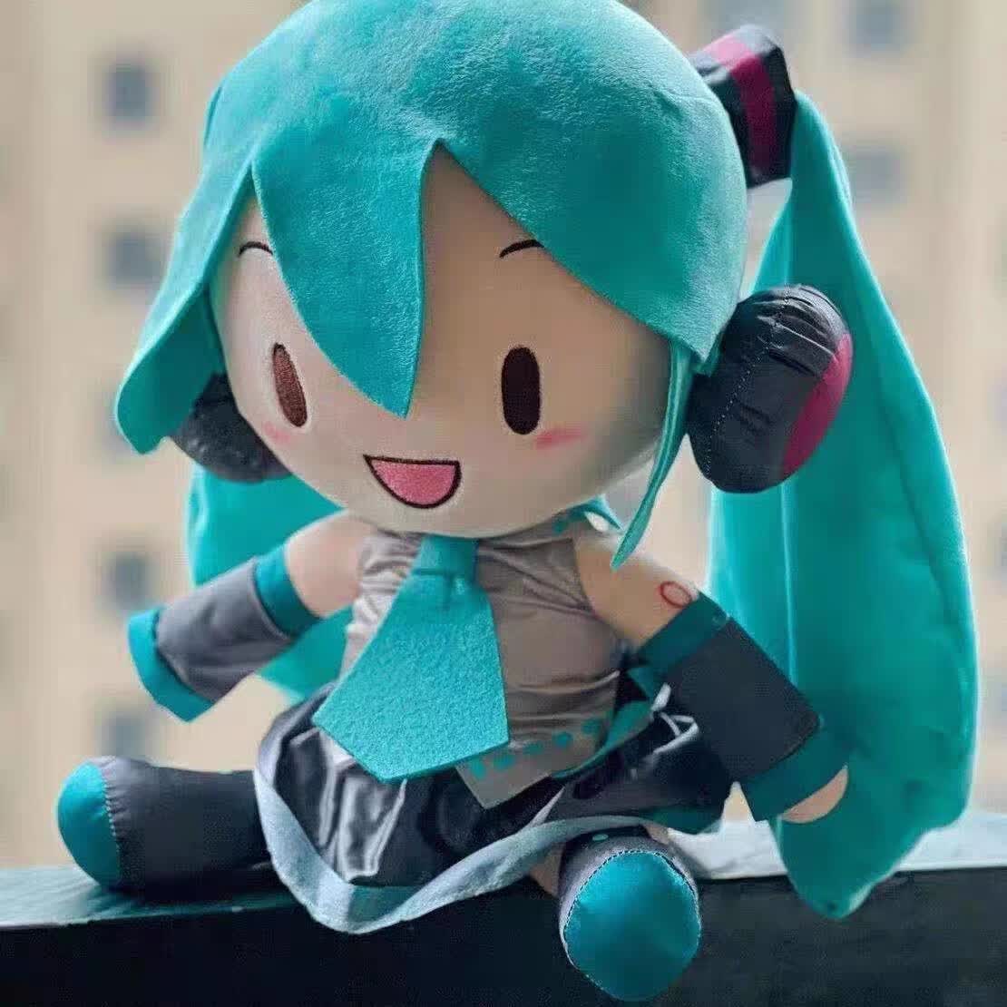 初音未来fufu玩偶可爱毛绒玩偶公仔国版礼物 绿色初音【无领结】 吊牌
