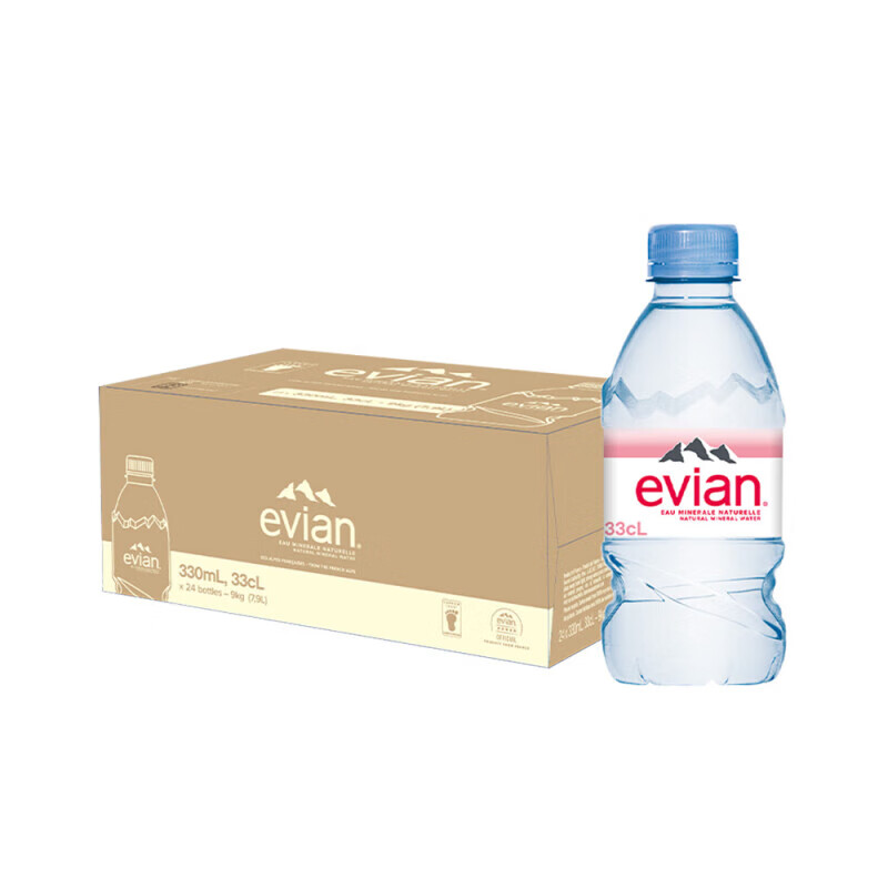 ���ڲ��������ƣ�evian�� �������� ��Ȼ��Ȫˮ ������� 330ml*24 ����ƿƿװ ����װ