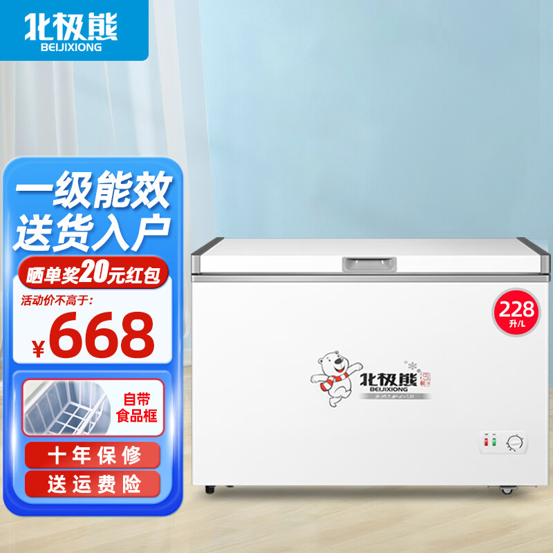 北极熊(beijixiong)小冰柜家用小型冷冻保鲜迷你冷藏商用卧式冷柜储