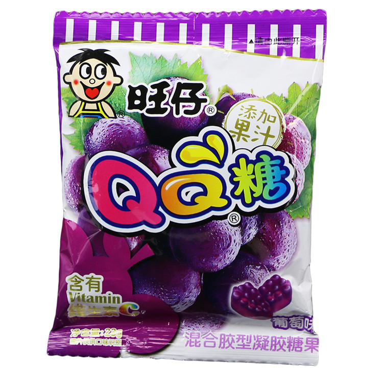 qq糖水果糖橡皮糖果汁软糖果8090后怀旧零食品多味 苹果味5包