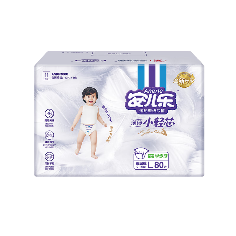 ������ANERLEС��оֽ���L80Ƭ(9-14kg)Ӥ����ʪ(���ϰ�װ�������)