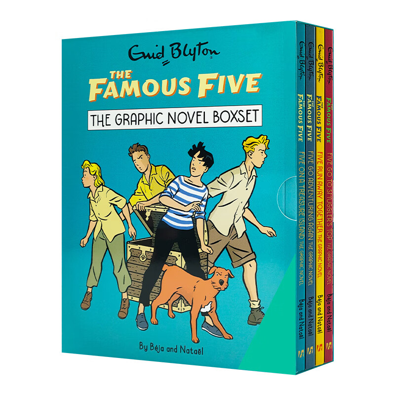 【进口原版】英文原版 The Famous Five 五个小伙伴历险记 4册套装  知名冒险漫画 经典章节桥梁书 小学生课外兴趣读物 全彩绘本 6岁以上