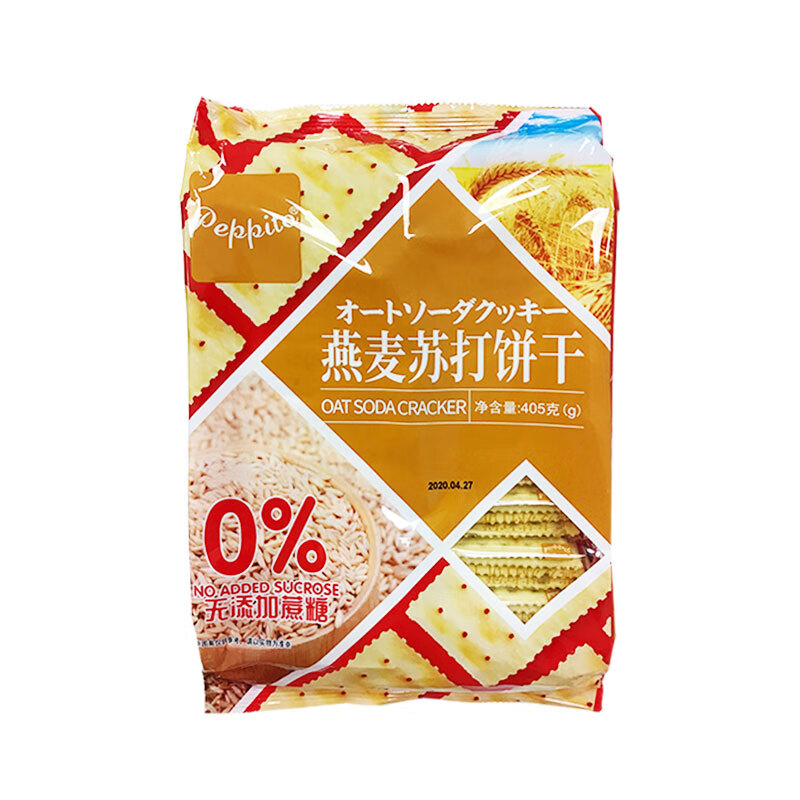 peppito蘇打餅干405g海鹽蘇打餅干無蔗糖蘇打餅干孕婦 燕麥蘇打餅干 405g*1包