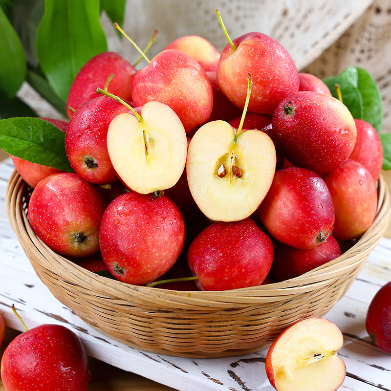【顺丰空运】新疆阿克苏直发香妃海棠果新生鲜水果冰糖心小苹果 香妃海棠3斤小果(30-50g)