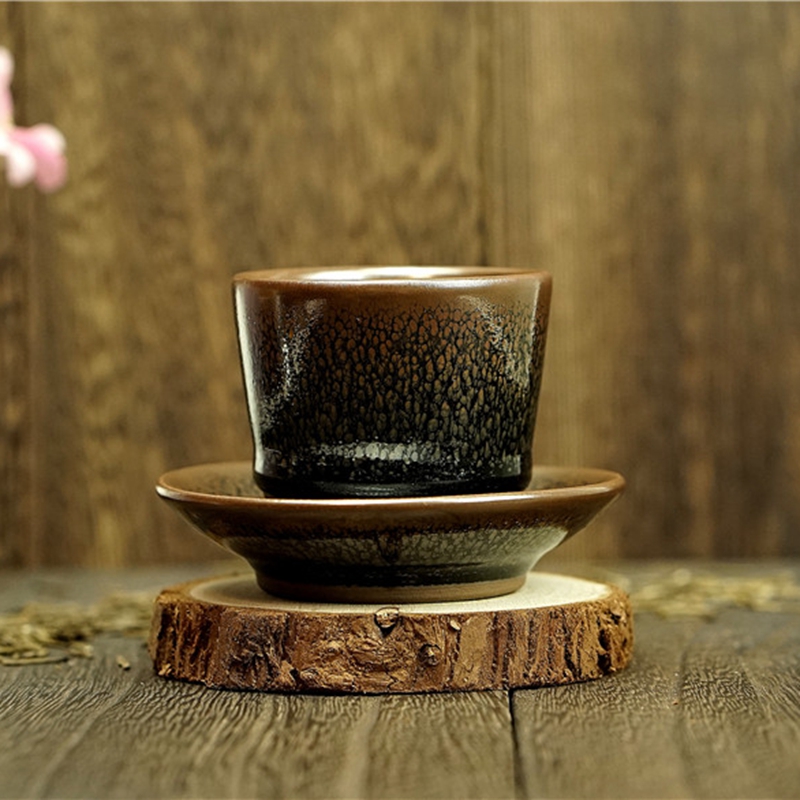 【鹧鸪斑两件套】釉色清新 玻化好 层次佳 卢永生非实物拍照