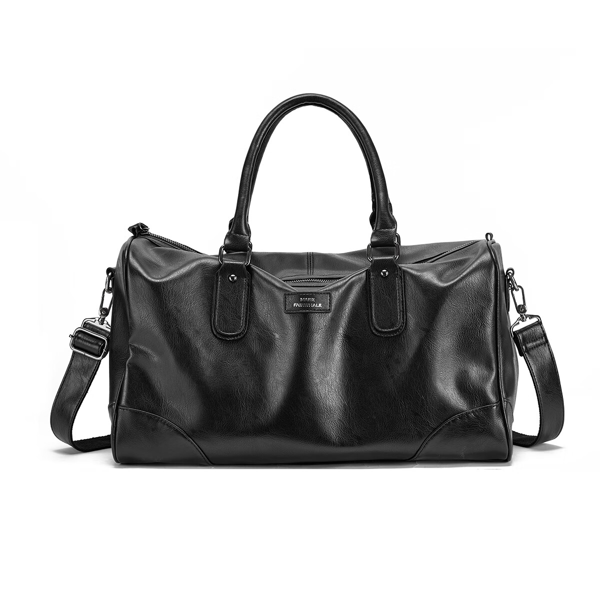 马克华菲游泳健身运动包 旅行包短途旅行 男手提包男士行李包大容量行李袋 典黑(皮革纹)