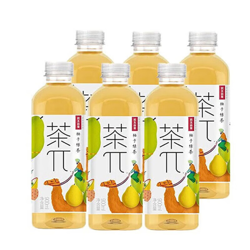 农夫山泉茶π柚子绿茶味900ml*2瓶/5瓶茶派茶饮料水果茶味饮料夏季