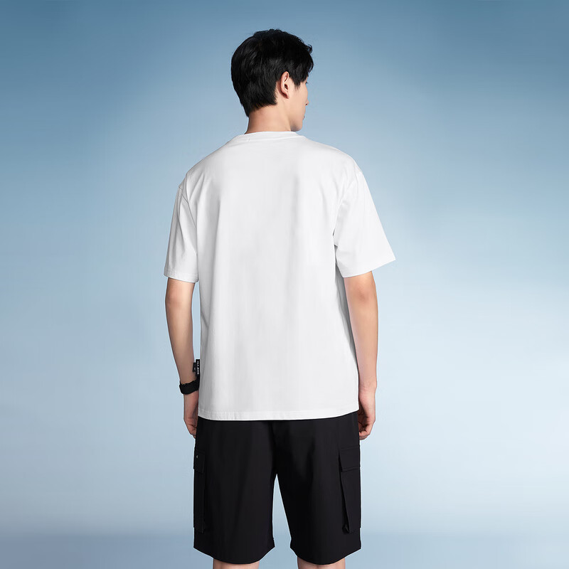 海澜之家旗下黑鲸个性印花短袖T恤男夏圆领短t男套头衫男休闲CNTBW23003A