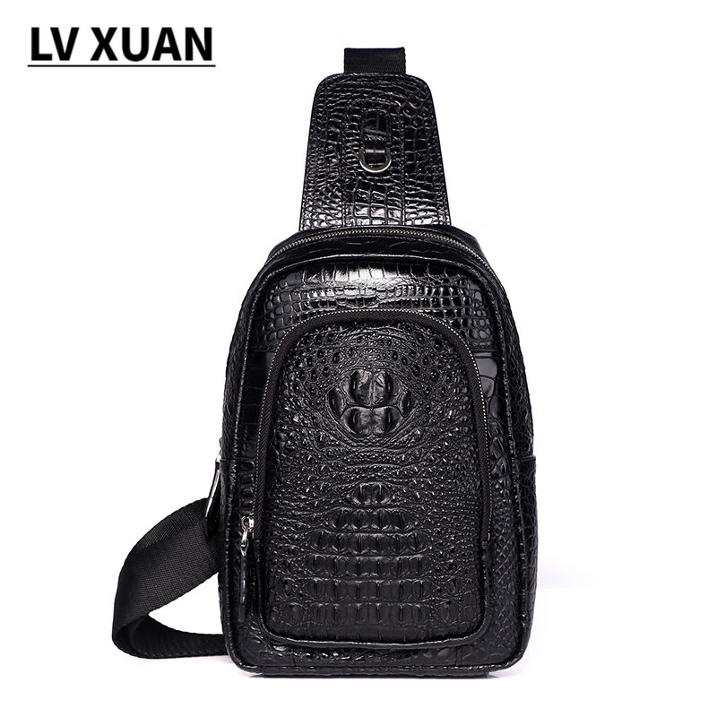 旅宣lv xuan法国风轻奢高端国际大品牌新品鳄鱼纹男士胸包时尚休闲斜