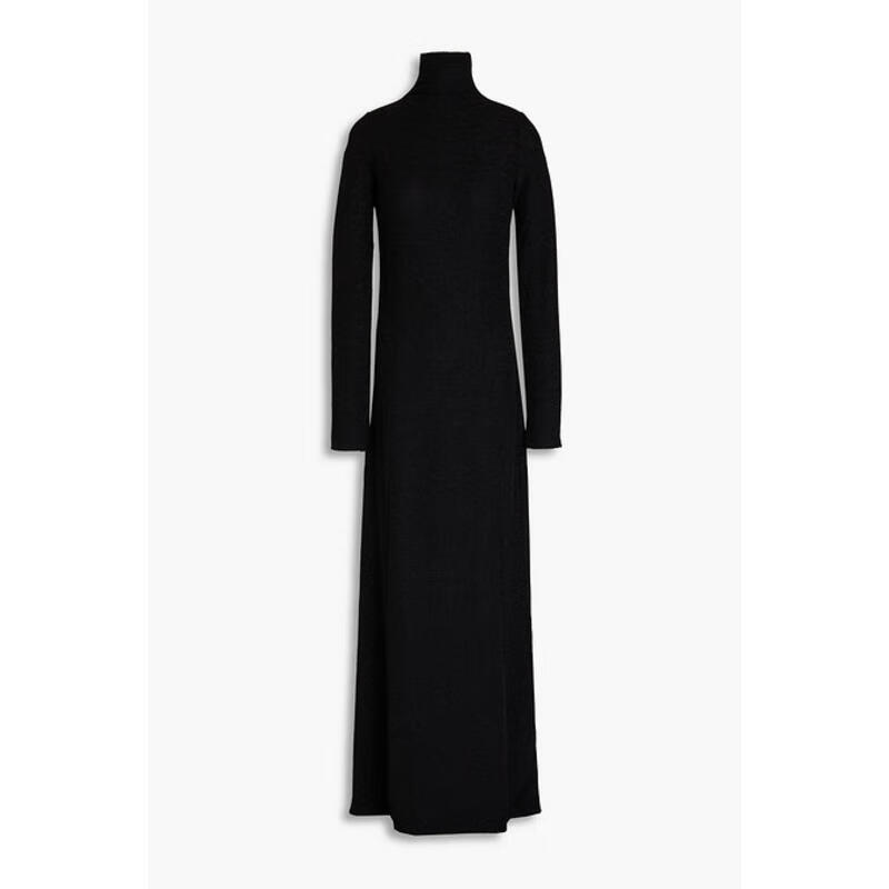 rag & bone七夕礼物 女士lilith金属感弹性针织高领长款连衣裙 black