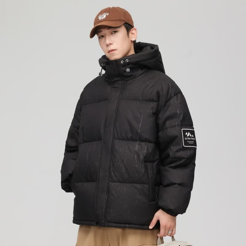 雪中飞新款情侣款短款立领保暖羽绒服时尚简约休闲舒适炫酷潮流 黑色|8056 M 170/88A