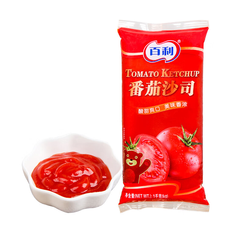 百利番茄沙司1kg披薩雞肉卷醬手抓餅薯條蘸醬意面醬商用番茄醬 百利番茄沙司1kg(送一個(gè)瓶)
