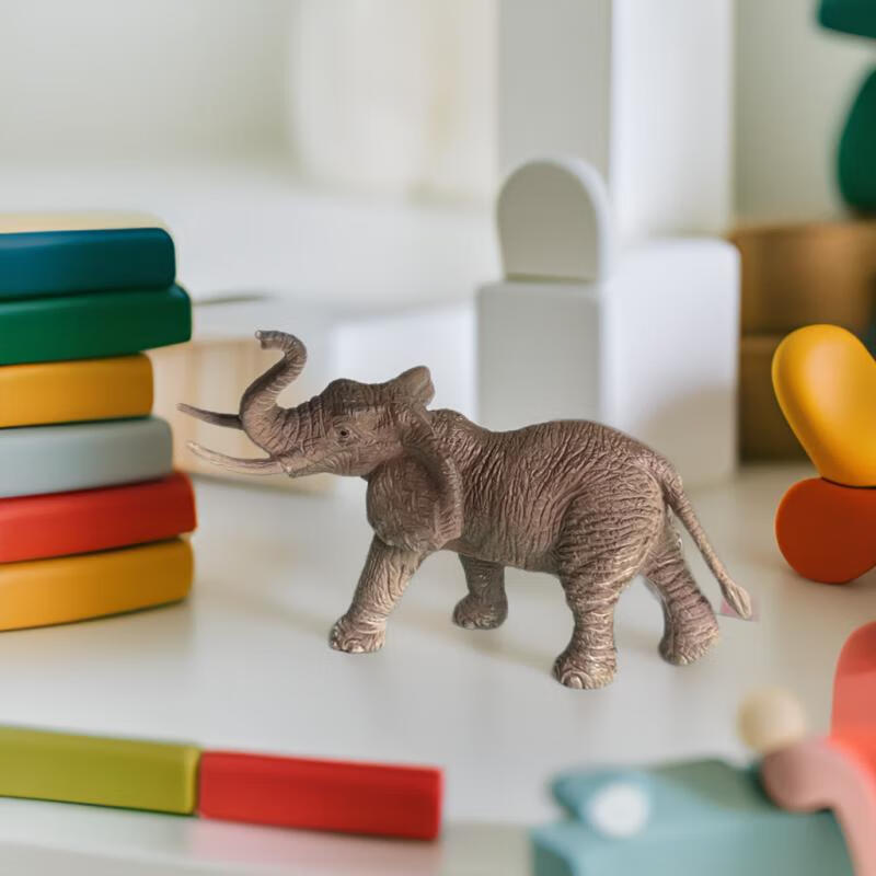 贝可麦拉儿童野生仿真动物玩具男女孩早教认识恐龙模型摆件生日礼物过家家 大象