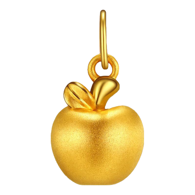 金至尊（3D-GOLD)mini路路爱平安金苹果黄金吊坠DIY硬足金转运珠挂坠生日礼物定价 金重0.58克（配珠宝礼盒）