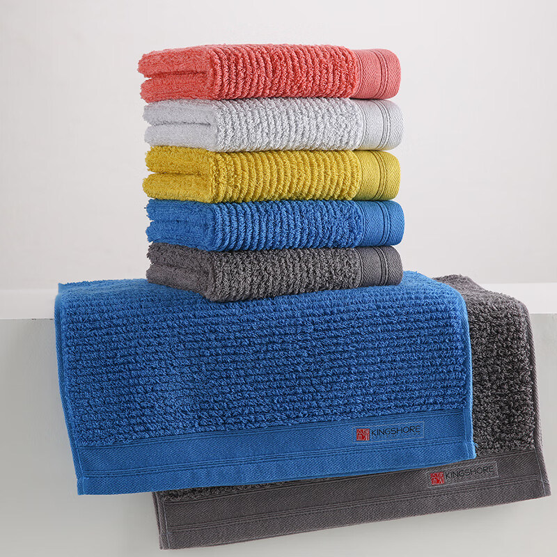 金号纯棉4条A类毛巾新疆棉洗脸成人柔软吸水婴幼儿可用企业福利团购 70*34cm抗菌柔软毛巾混色 4条