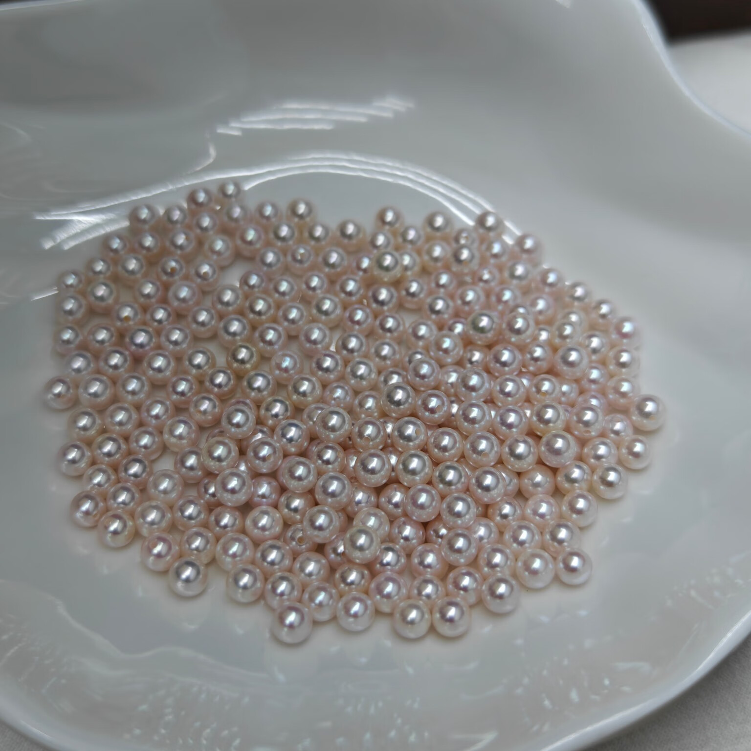 法路纳海水珍珠日本akoya4.5—6mm裸珠散珠批发颗粒珠正圆镜面强光 4.
