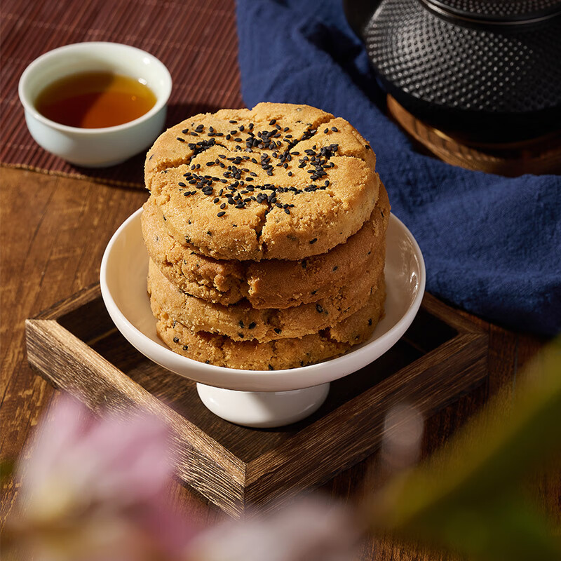 来伊份芝麻味桃酥独立小包装休闲零食中式糕点办公室解馋零食来一份 桃酥(芝麻味)520g
