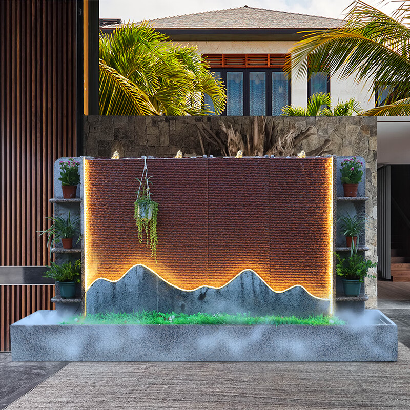 萌依儿 mengyier水幕墙流隔断 石材水幕墙花园水景户外庭院水系别墅