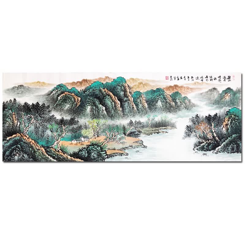 中国美协高永谦碧山遇雨晴逾好》手写书法名家真迹手绘山水画字挂画