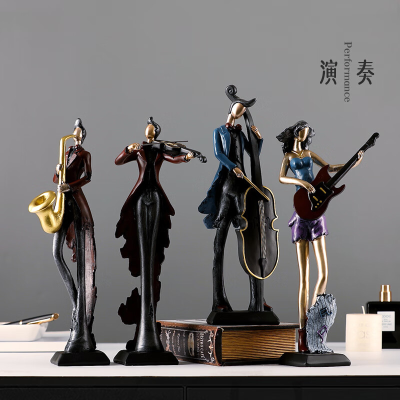 裕谷小提琴复古乐器摆件欧式创意家居饰品红酒架书架酒柜客厅桌面摆设 弹吉他